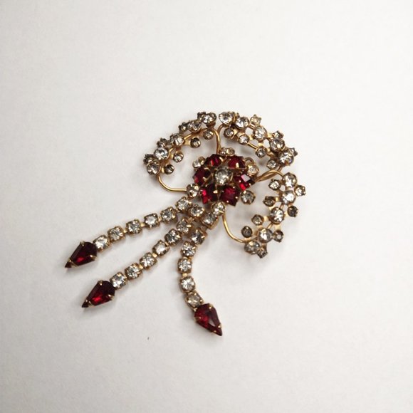 Rare 1940s Conversion Brooch | 12K Gold Fill Paste Gem | M&S Scitarelli Phyllis - Picture 5 of 5